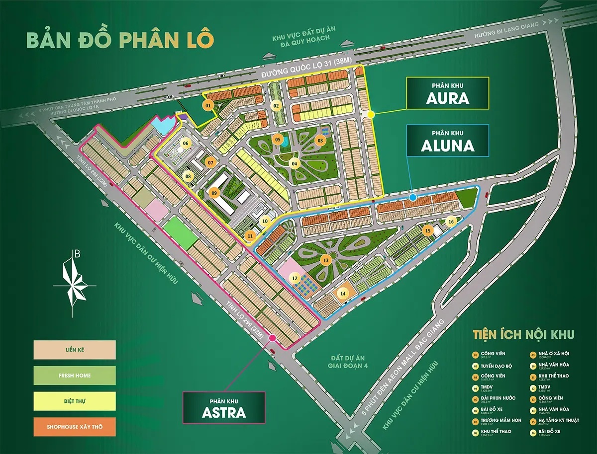 mặt bằng dự án harmonia city bắc giang