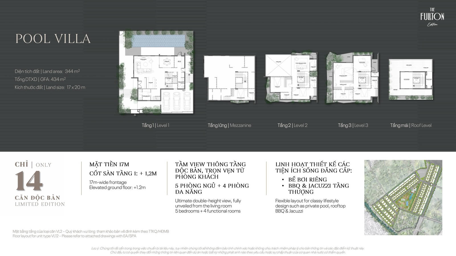 pool villa dự án the fullton capitaland hưng yên