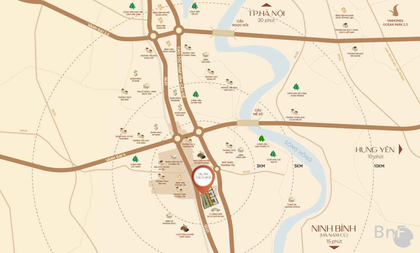 vị trí dự án nammon square thường tín
