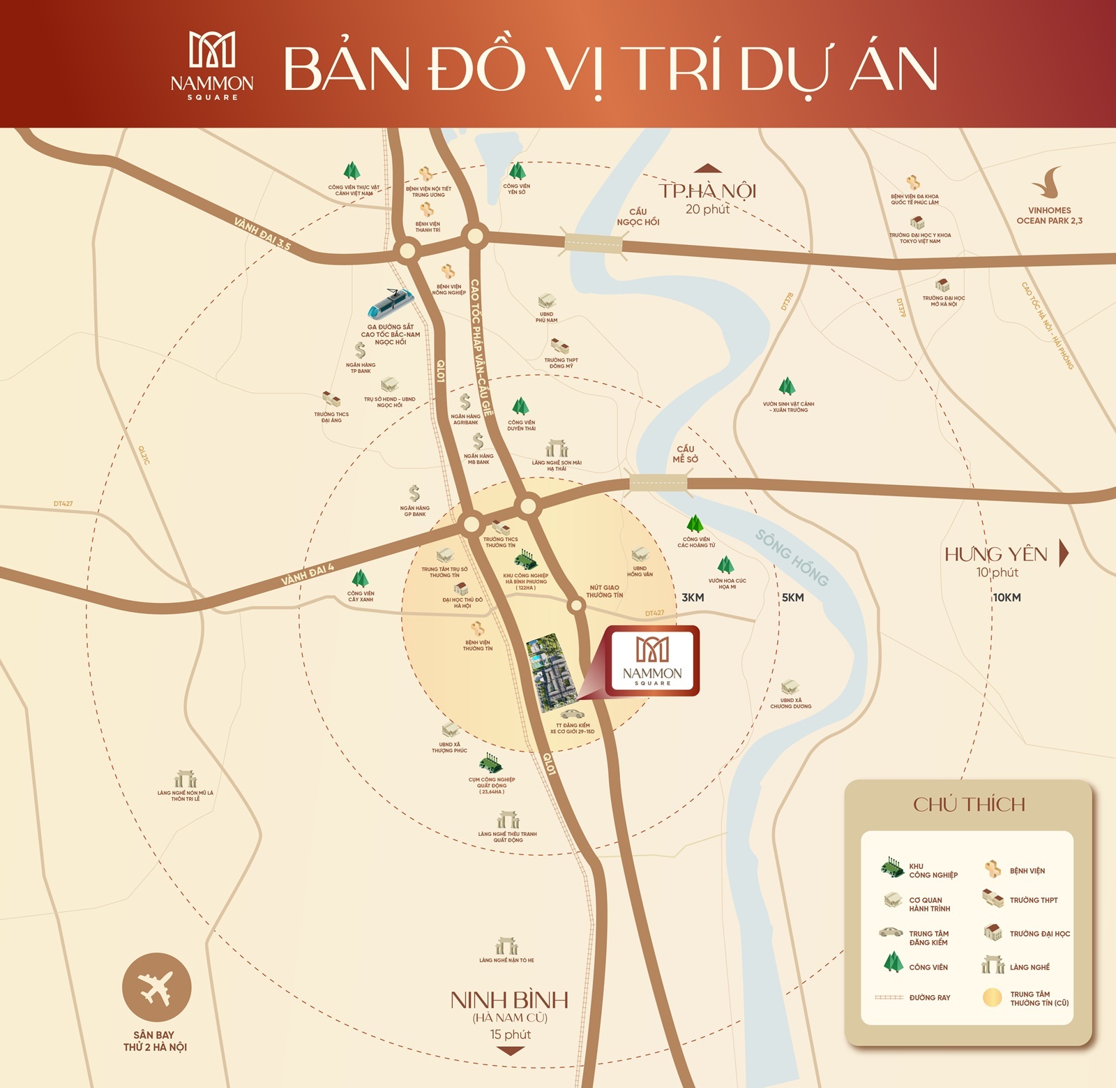 vị trí dự án nammon square thường tín
